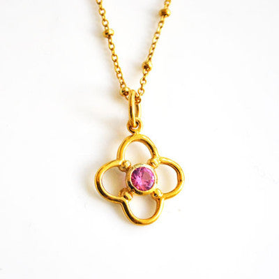 Mini Clover 18-karat gold necklace
